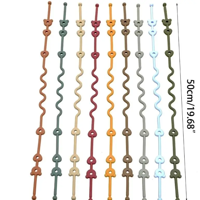 Baby Pacifier Chain With Safety Straps Silicone Holder Stroller & Highchair Accessory Drinking Cup Holder Strap For Pram 5