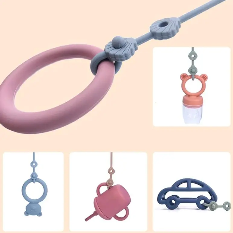 Baby Pacifier Chain With Safety Straps Silicone Holder Stroller & Highchair Accessory Drinking Cup Holder Strap For Pram 4