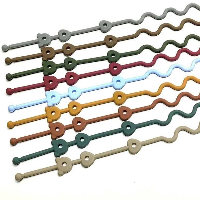 Baby Pacifier Chain With Safety Straps Silicone Holder Stroller & Highchair Accessory Drinking Cup Holder Strap For Pram 3