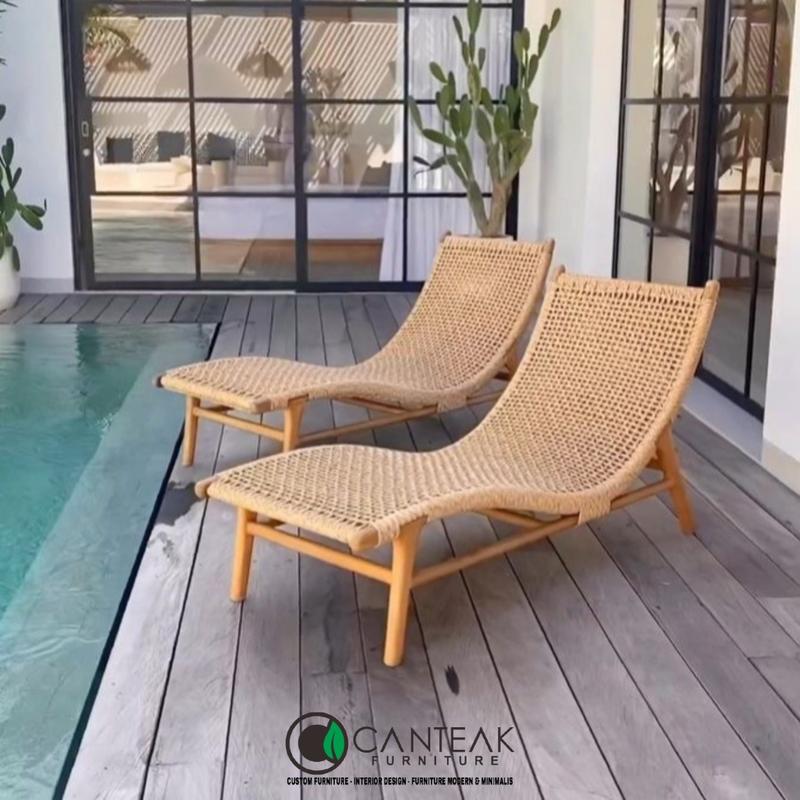 SUN BED POOL-LONJER KAYU JATI KOMBINASI ROTAN-BANGKU PANTAI-SUN - Shop ...