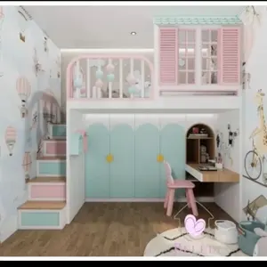 tempat tidur anak dipan minimalis kayu jati Belanda tangga laci