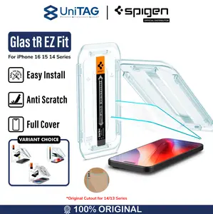 Tempered Glass for iPhone 16/15/14/13 Mini Pro Max Plus Spigen Glas tR EZ Fit Anti Gores Privasi Anti Spy