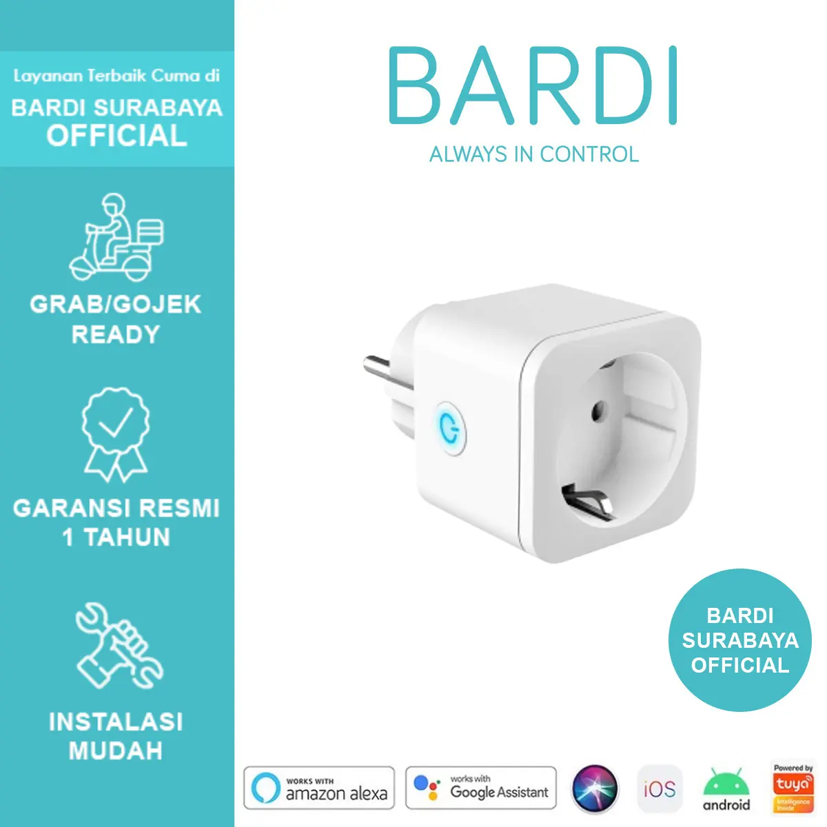 BARDI Smart Plug Wifi Colokan Stop Kontak Outlet Over Steker IoT 16A