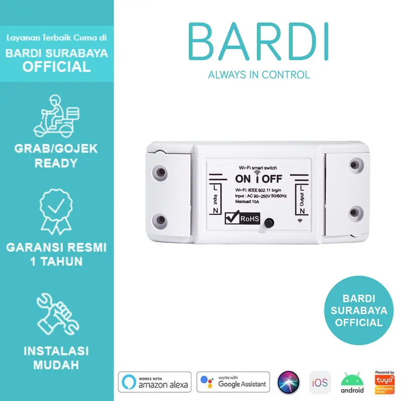 BARDI Smart Breaker On Off Switch Wifi Wireless IoT Home Automation 0