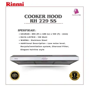Cooker Hood RINNAI RH 229 SS Stainless NEW PRODUCT
