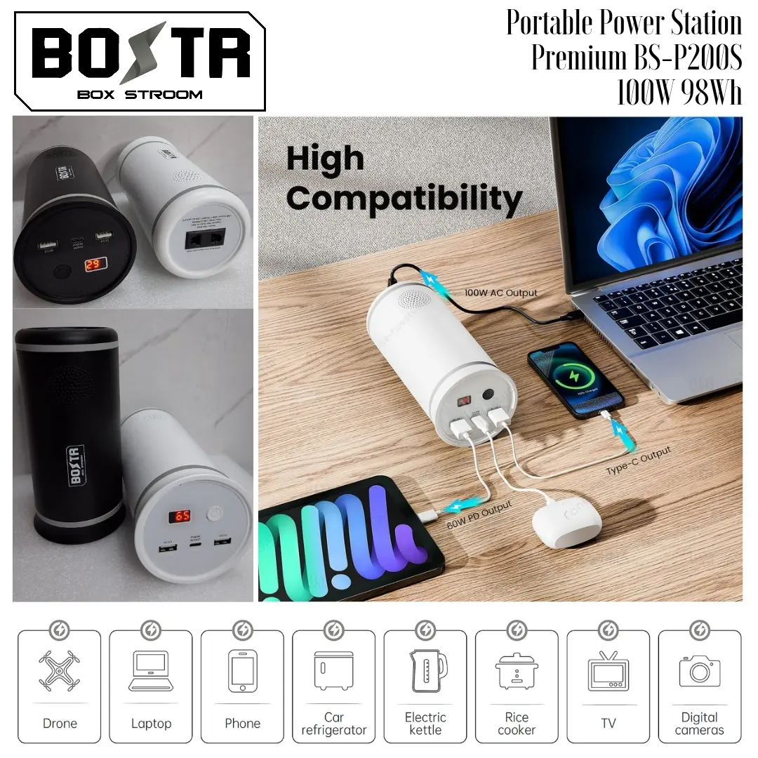 Portable Power Station Premium BS-P100 100 Watt I 98 Wh Outdoor Camping Genset Tenaga Surya Listrik