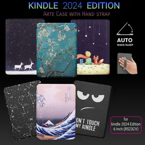 Kindle 2024 Art Case with hand strap auto wake cover RS23CV designid