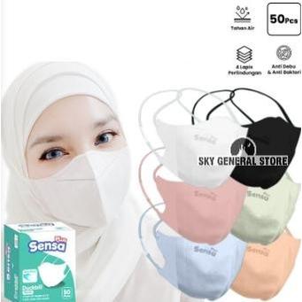 [TERBARU] Masker Duckbill Headloop 4 Ply Model Hijab Anti Debu Isi 50 PCS Premium 01 - 4 Ply White, 1box 50 pcs