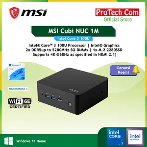 MSI Cubi NUC 1M with Intel Core 3 100U Gen 13 - Mini PC