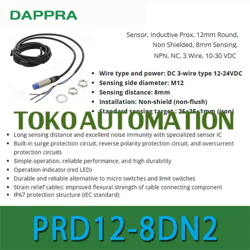 PRD12-8DN2 PRD12 8DN2 M12 8mm NPN NC Inductive Proximity Sensor OJ21