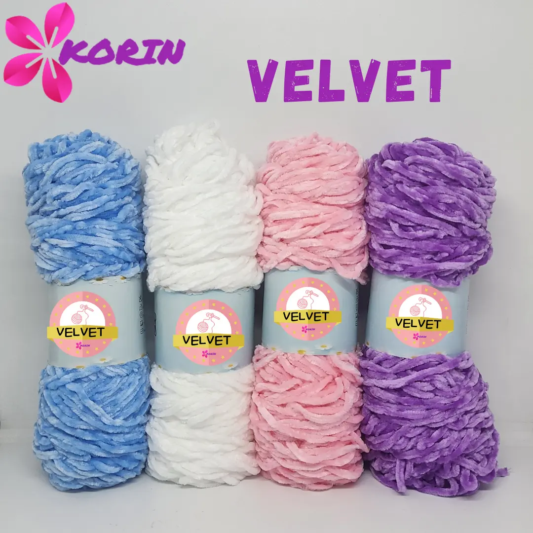 PART 1 Benang Rajut Velvet Korin/ Velvet Knitting Yarn/Benang Bludru 100gr / cocok untuk selimut Dewasa