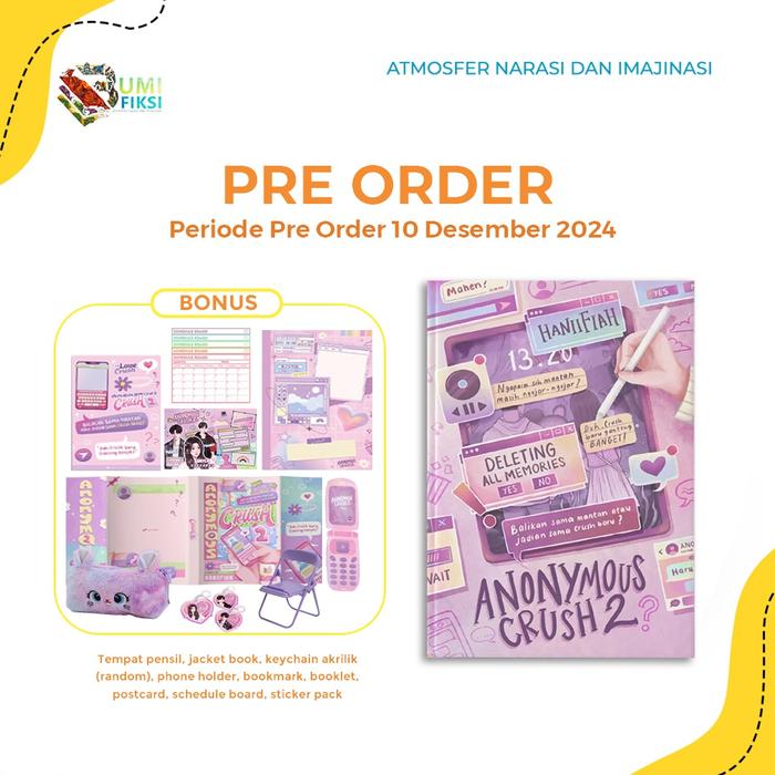 Gambar [ PROMO ] PREE ORDER - BUKU NOVEL - ANONYMOUS CRUSH 2 BY HANIIFIAH - BUMIFIKSI - 10 DSMBER dari Bumifiksimedan001 Kota Medan Tokopedia