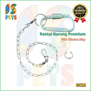 Rantai Burung Premium Stainless Steel Ikat Kaki Ring Training BC12