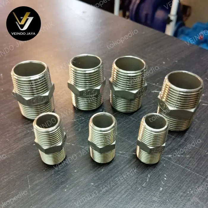 Double nepel stainless SS304 1 1/4" inch / double nepel ss304
