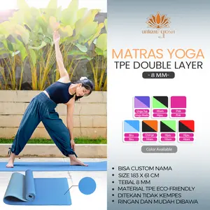 TPE Yoga Mat 8mm / Matras senam olahraga 8 mm Bisa Custom Nama