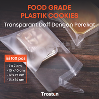 Gambar Plastik Transparant Doff dengan Perekat - Plastic for Cookies 14x14 cm - 7cm x 7cm dari Trosten Kab. Tangerang 1 Tokopedia