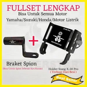 Holder Stang Motor Driverstar X-50 Pro + Bracket Spion Dudukan Holder