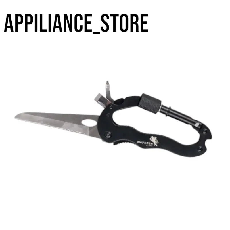 Carabiner Pisau Lipat 5in1 Portable Knife Survival Tool EDC - A_S 0