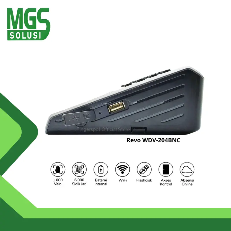 Mesin absensi Revo WDV 204BNC fingerprint telapak tangan Wifi Battery 4