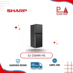 Sharp Kulkas 2 Pintu SJ-236MN-HS Dark Silver 205 Liter Mega Freezer LED Garansi Resmi Free Ongkir Jabodetabek