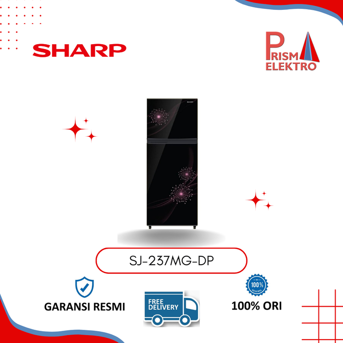 Gambar Sharp Kulkas 2 Pintu DANDELLION PINK SJ-237MG-DP Kapasitas 187 Liter Fitur New Floral Door & Ice Tray Garansi Resmi 100% Original dari Prisma Elektro Kota Administrasi Jakarta Utara Tokopedia