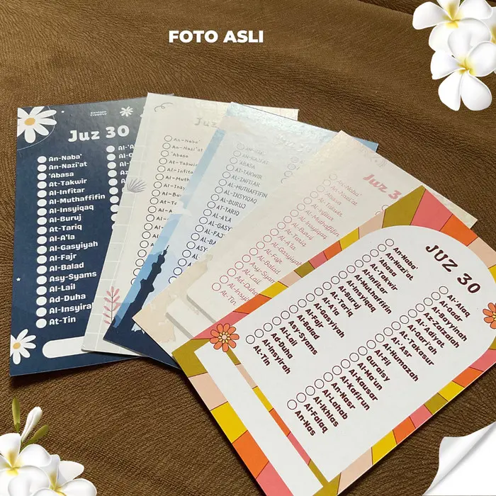 [Santoso Creative] CH30 Checklist Hafalan Juz 30 AP - Daftar Surat Al Qur'an Juz 30, List Hafalan 2