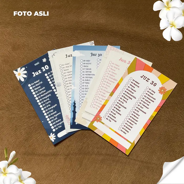 [Santoso Creative] CH30 Checklist Hafalan Juz 30 AP - Daftar Surat Al Qur'an Juz 30, List Hafalan 1