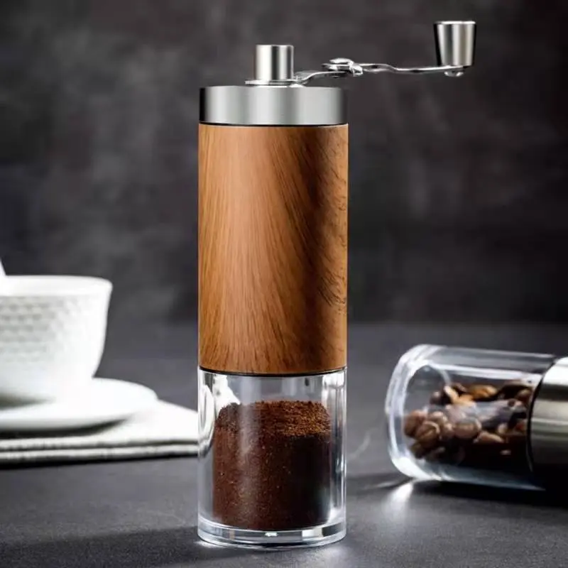 Alat Penggiling Kopi Manual Coffee Grinder Adjustable Wood Stainless