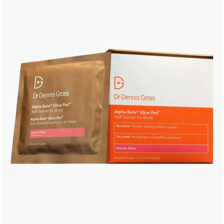 dr. dennis gross Alpha Beta intense Glow Pad self tanner For Body 8 towels