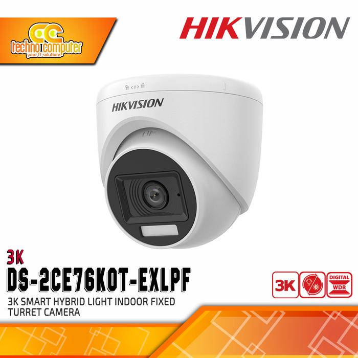 Gambar HIKVISION DS-2CE76K0T-EXLPF 3K Dual-Light INDOOR Analog Camera CCTV dari Techno Computer Bali Kota Denpasar Tokopedia