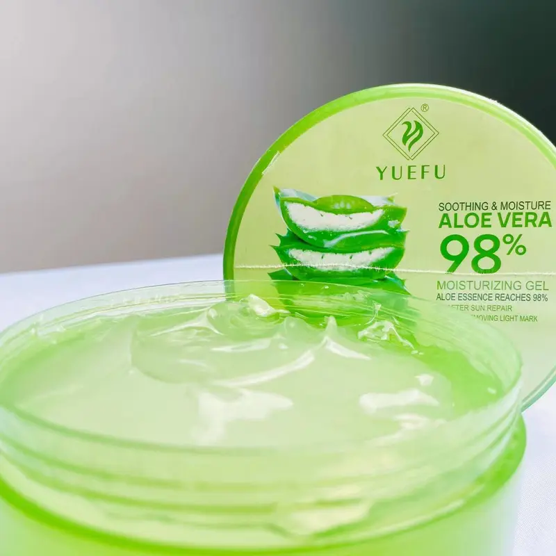 YUEFU Aloe Vera Gel 98% 300 Gr/ml Lidah Buaya Gel Pelembab Tubuh Wajah facial  wash Moisturizer Vitamin 2