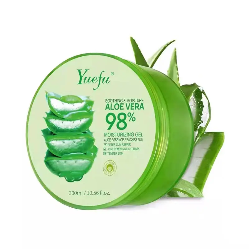 YUEFU Aloe Vera Gel 98% 300 Gr/ml Lidah Buaya Gel Pelembab Tubuh Wajah facial  wash Moisturizer Vitamin 1