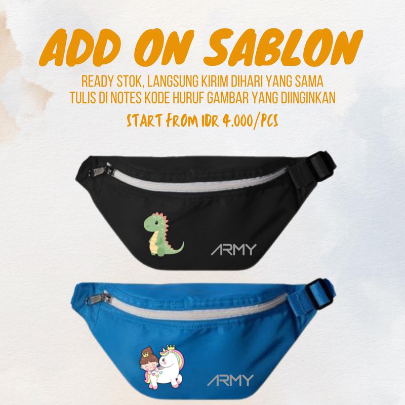 ARMY Mini Waist Bag Tas Pinggang Anak Cotton Soft Bumbag pria wanita 4