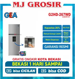 KULKAS GEA G2HD 267 WD / G2HD 267 / PRB 200 R / AQR 285 CBP DS / SJ 236 MN HS  LEMARI ES 2 PINTU G2HD-267WD 2 PINTU