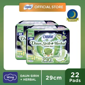 Charm Daun Sirih + Herbal Night 29cm 10+1 Pads - 2 Pcs