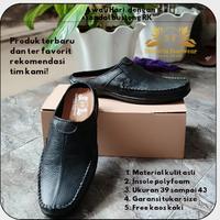 Gambar Sendal sepatu pria shinici 002 sepatu sandal bustong slop kulit asli dari mul shoes Kota Bandung 2 Tokopedia