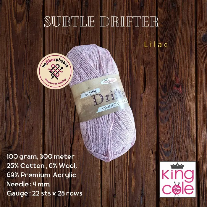 Gambar Benang Rajut King Cole - SUBTLE DRIFTER DK - Lilac dari Nofiberphobia Kota Surabaya 3 Tokopedia