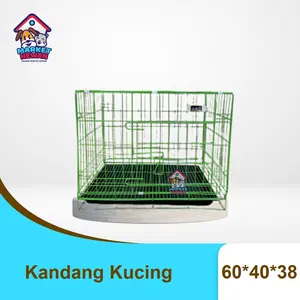 Kandang Besi Lipat 60 Cm Cocok Untuk Anjing Kucing Kelinci Bahan Tebal