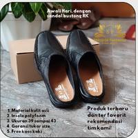 Gambar Sendal sepatu pria shinici 002 sepatu sandal bustong slop kulit asli dari mul shoes Kota Bandung 3 Tokopedia