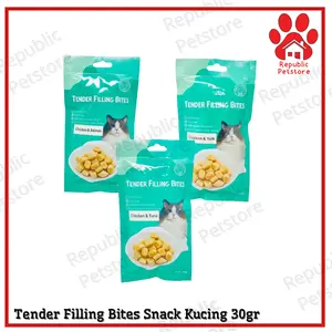 Snack Kucing Tender Filling Soft Chewy 30gr Bites - Cemilan Kucing