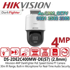 DS-2DE2C400MW-DE - Mini PTZ IP Cam 4MP IR Support Audio