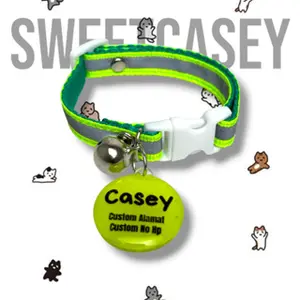 KALUNG KUCING GLOW IN THE DARK FREE NAMA/KALUNG KUCING CUSTOM NAMA