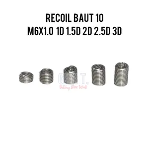 recoil baut 10. M6×1.0 type 1D 1.5D 2D 2.5D 3D material per stainles