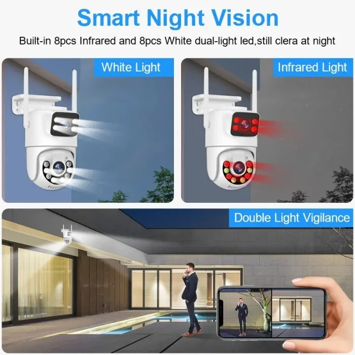 New Ip Camera Double Lensa App Icsee 16MP Ptz Speed Dome Cctv Wireless 2