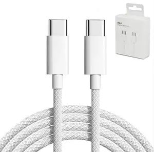 Kabel Charger Iphone 15 Pro Max Type Usb C to C Braided Woven Original