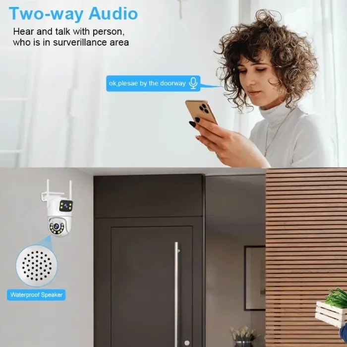 New Ip Camera Double Lensa App Icsee 16MP Ptz Speed Dome Cctv Wireless 3