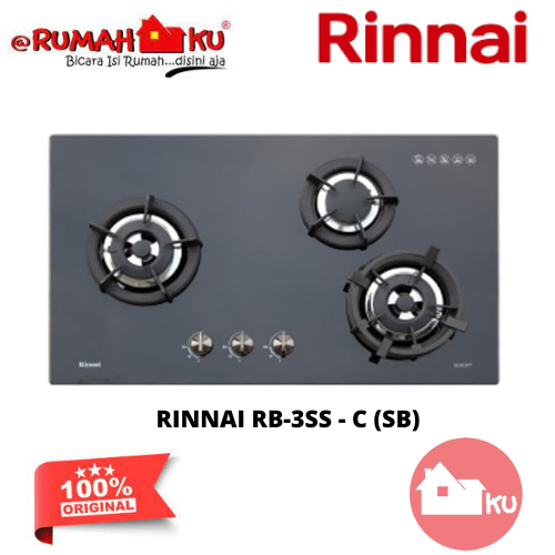 Gambar KOMPOR GAS RINNAI RB-3SS - C (SB) GLASS SPARKLING BLACK dari RUMAHKU OFFICIAL Kota Administrasi Jakarta Barat Tokopedia
