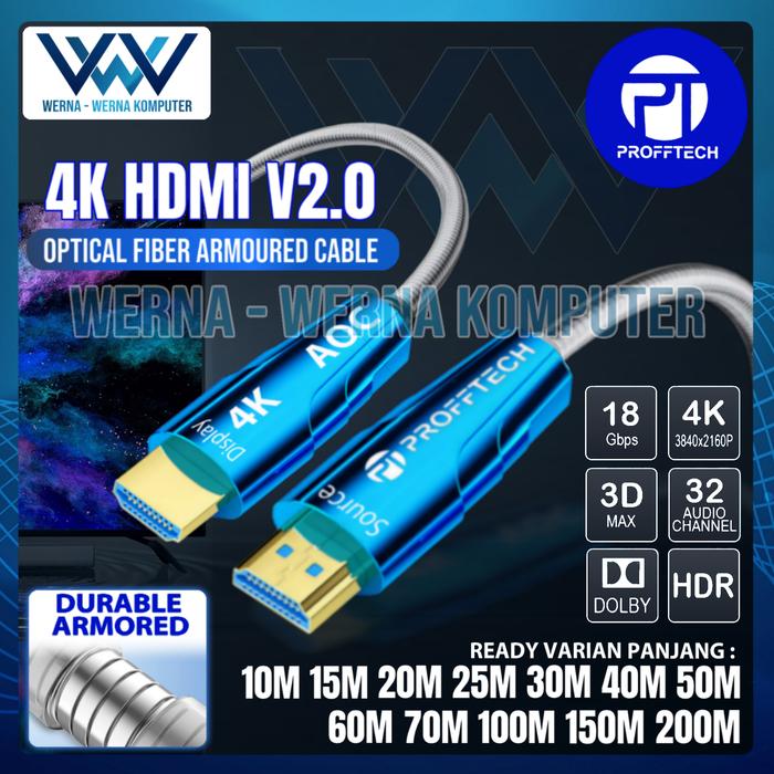 Jual KABEL HDMI FIBER OPTIC 2.0 4K LAPIS BAJA 10 20 30 40 50 70 100 ...