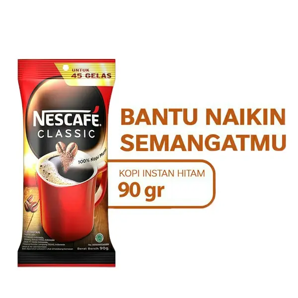 NESCAFE CLASSIC Kopi Instan Bubuk Kopi Hitam 100% Kopi Murni 90 GR