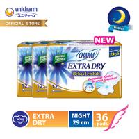 Gambar Charm Extra Dry Slim Night Wing 29cm 12 Pcs 3 Packs dari Unicharm Official Store Kab. Tangerang 1 Tokopedia